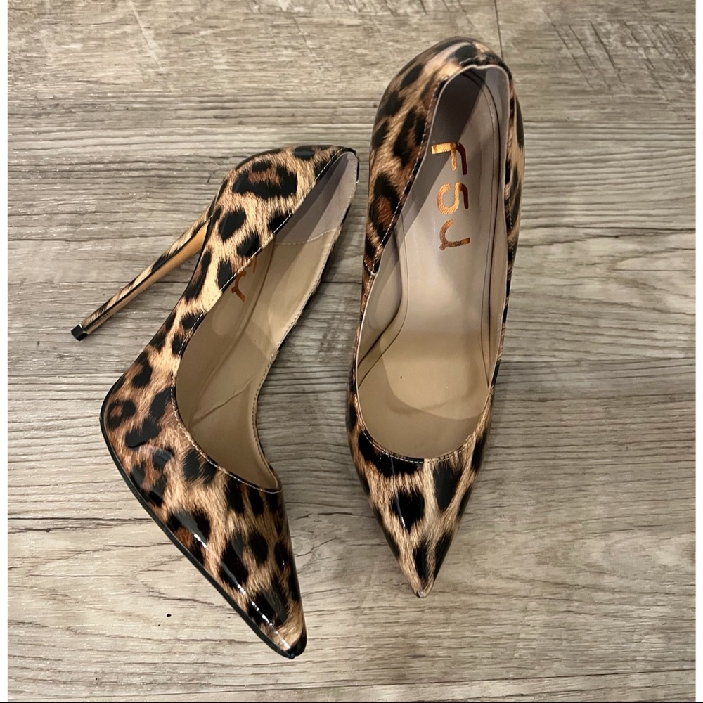 FSJ Leopard Print Stiletto Heel